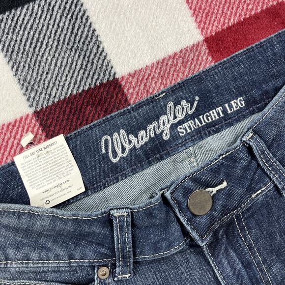 Wrangler Jeans Womens 29/7x34 Straight Leg Mid Rise Dark Wash 1009MWTMS - Picture 5 of 11